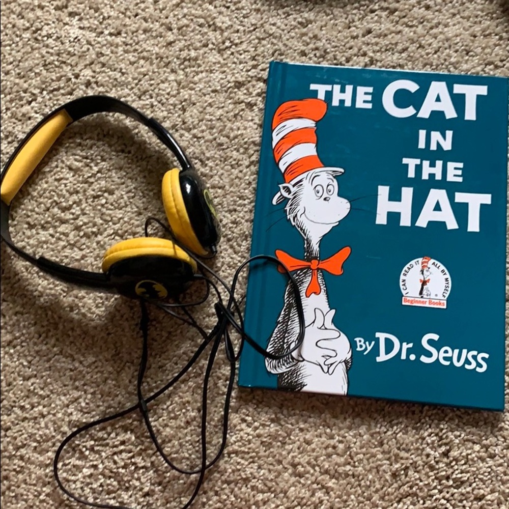 Book and headphones